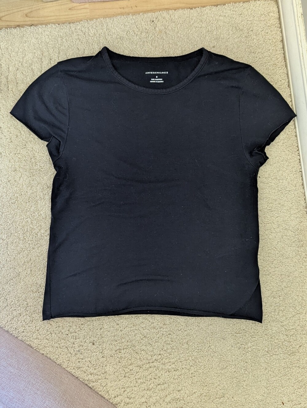Anthropologie Black Short Sleeve Tee, M